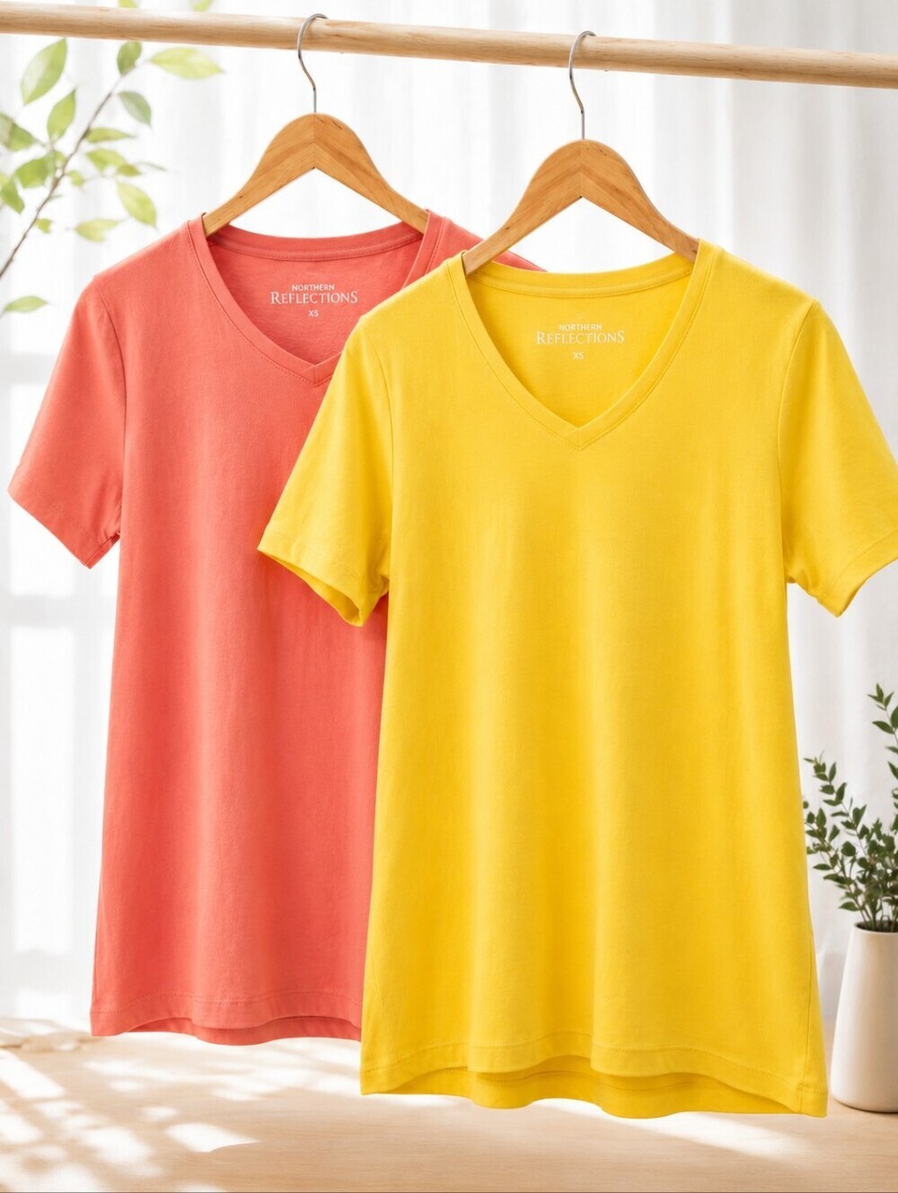 Northern Reflections Cotton Tee Bundle Yellow Coral XS Soft Classic Basics